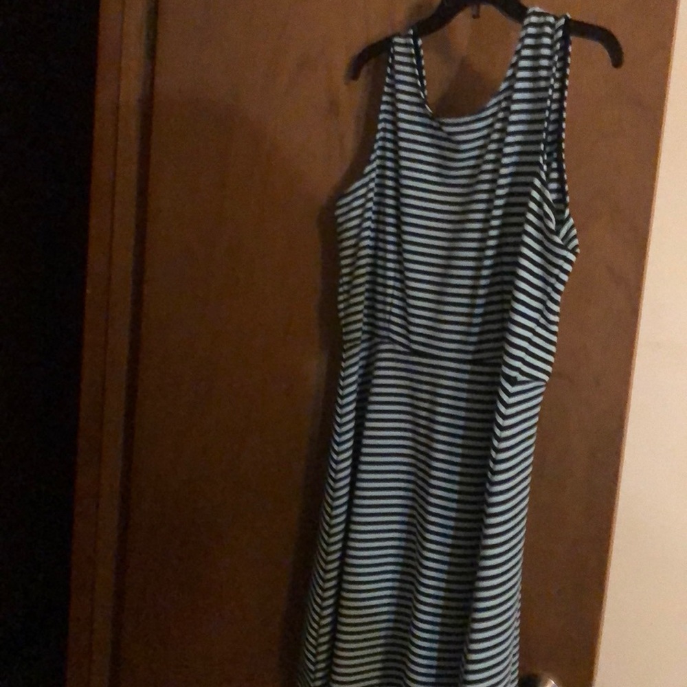 Blue & black mini stripped dress